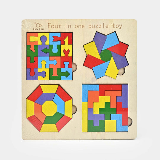 Wooden Slate 4 In 1 Puzzle Toy for Kids