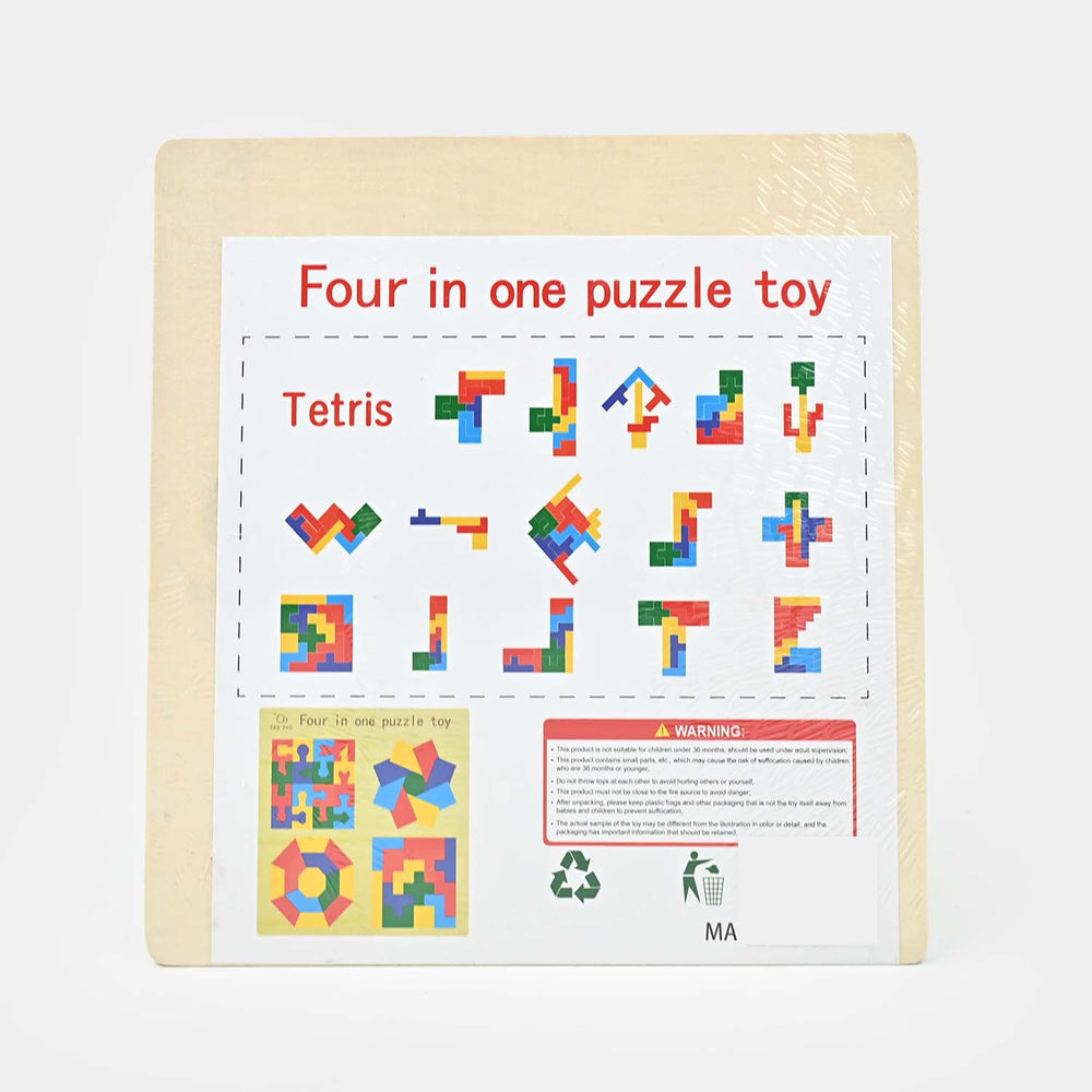 Wooden Slate 4 In 1 Puzzle Toy for Kids