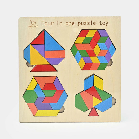 Wooden Slate 4 In 1 Puzzle Toy for Kids