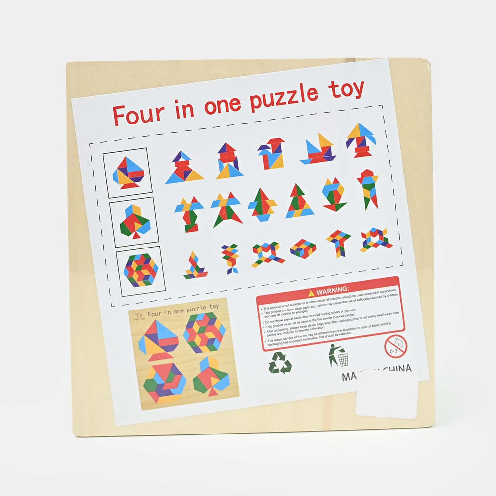 Wooden Slate 4 In 1 Puzzle Toy for Kids