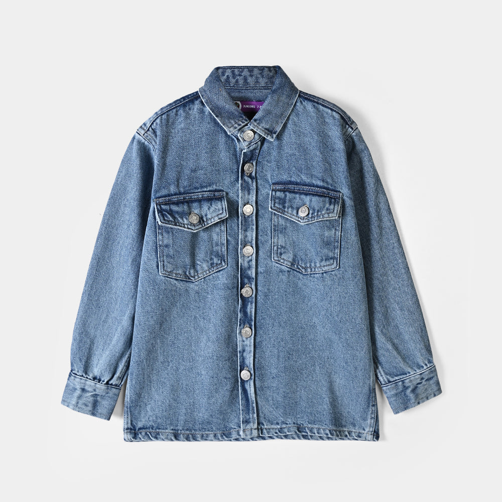 Boys Tensile Denim (Light Denim) Woven Suit-LT.Blue