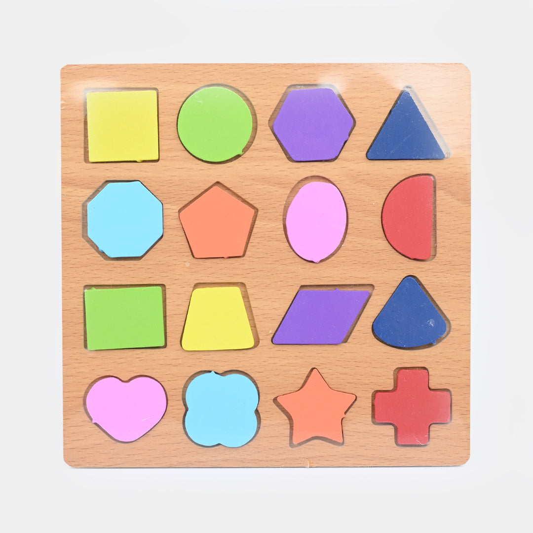 16-Shape Wooden Matching Board – Early Geometry Learning Toy
