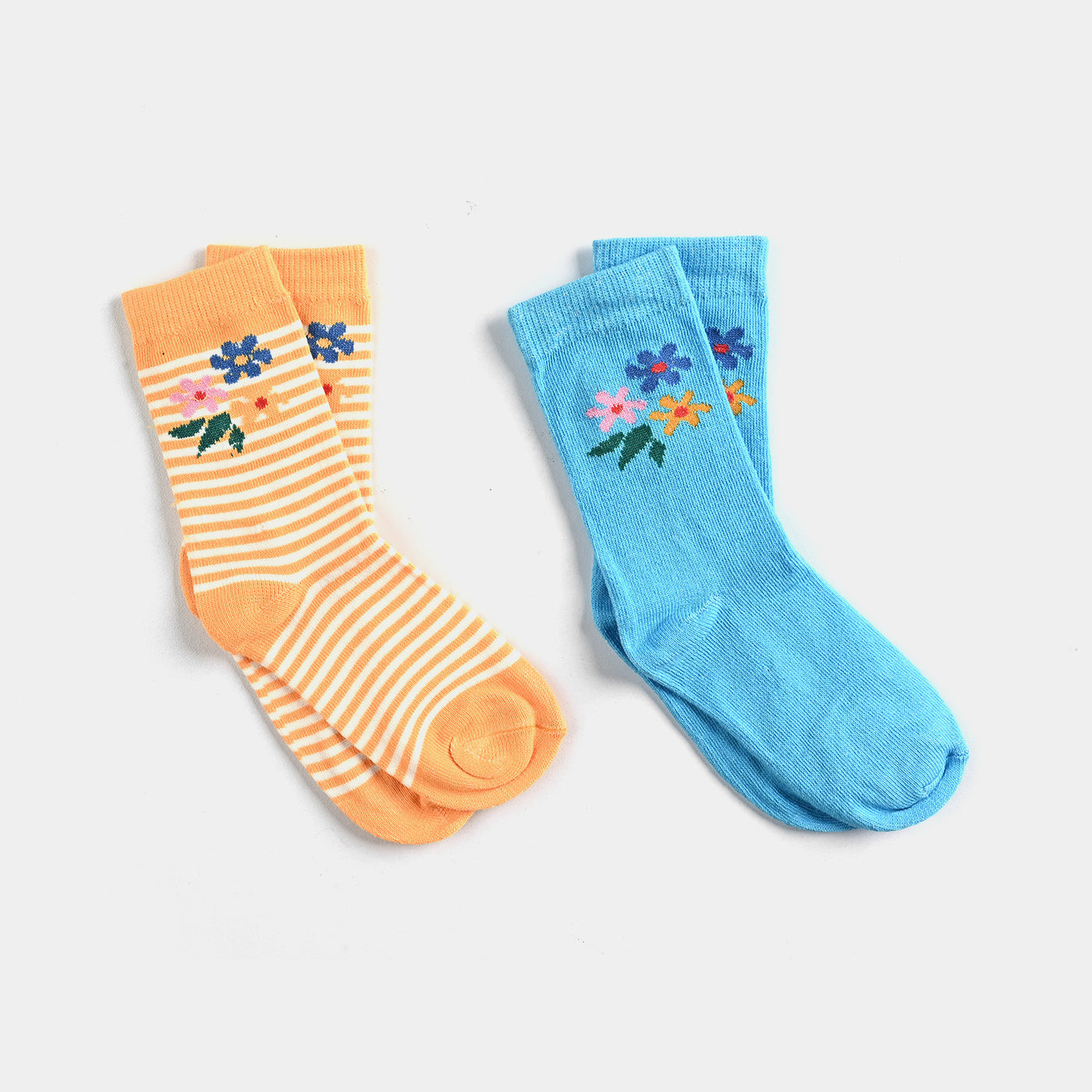 Girls Pack of 2 Socks Flowers-mIX