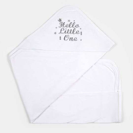 Baby Wrapping Sheet Silver Printed Hello Little One