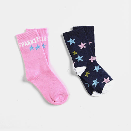 Infant Girls Pack of 2 Socks Sparkle-mIX