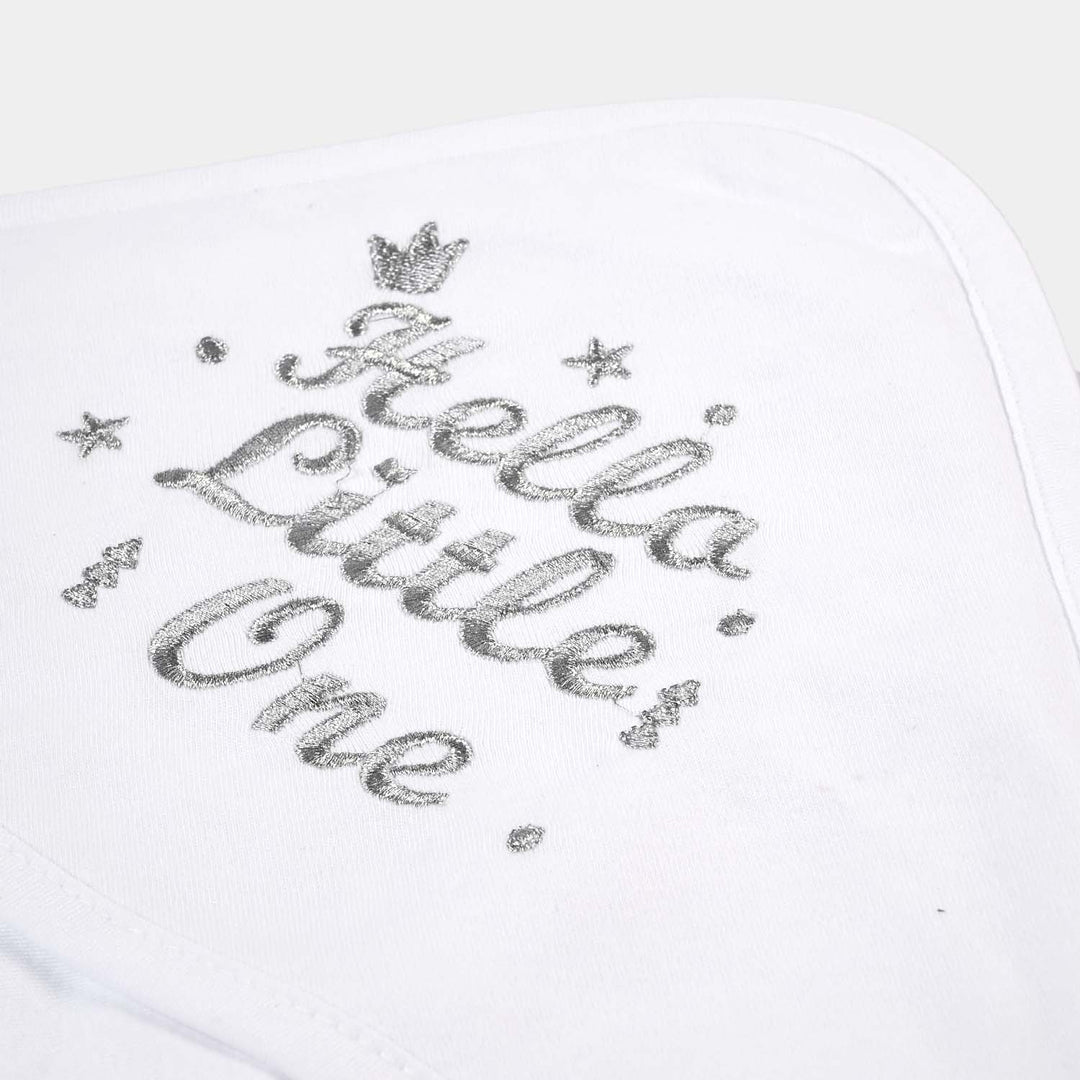 Baby Wrapping Sheet Silver Printed Hello Little One