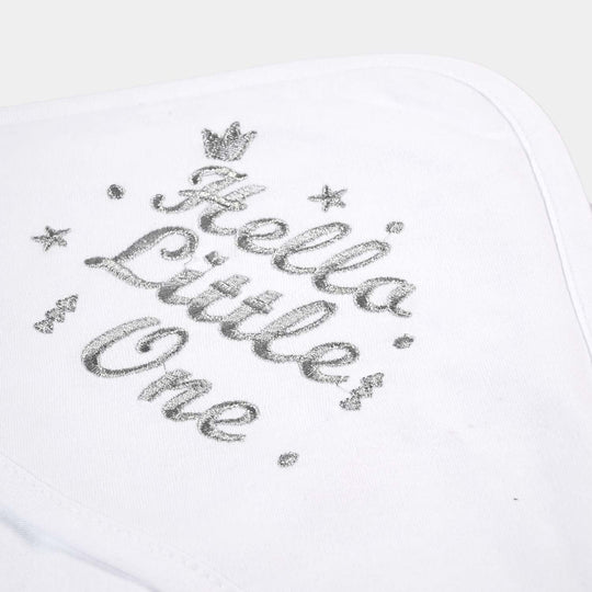 Baby Wrapping Sheet Silver Printed Hello Little One