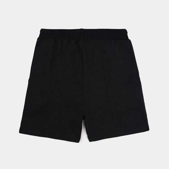 Boys Jersey/Terry Short Transformer-Jet Black