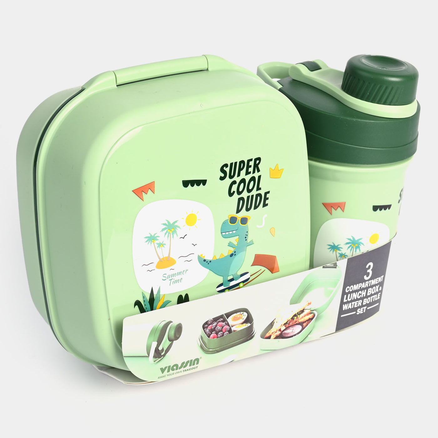 Plastic Lunch Box With Bottle For Kids