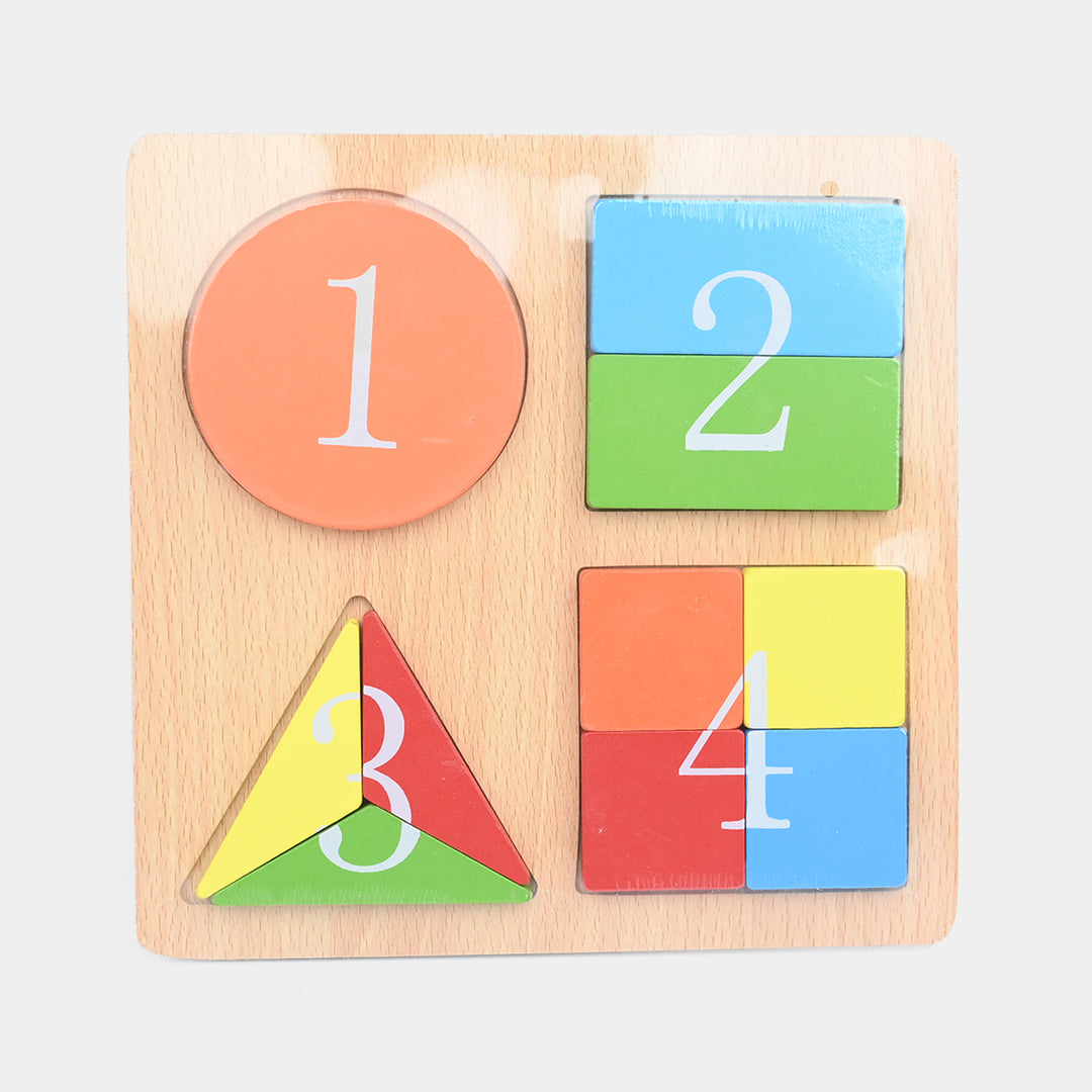 Educational Wooden Shape Sorting & Number Counting Board Toy
