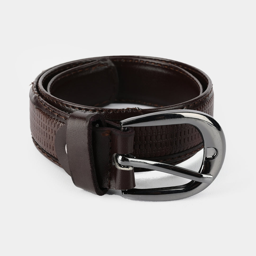 Kids Belt Brown Textured