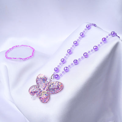 GIRLS CHARM BEADED NECKLACE & BRACELET