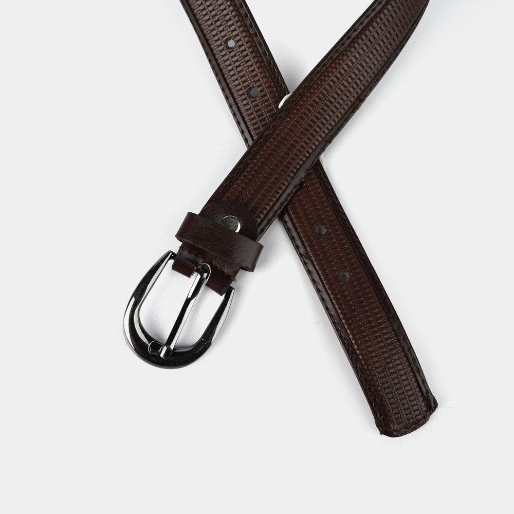 Kids Belt Brown Textured