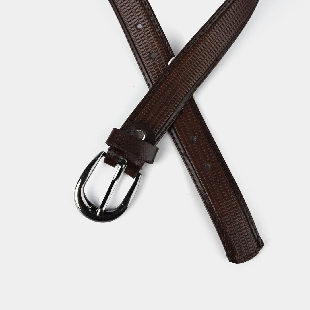 Kids Belt Brown Textured