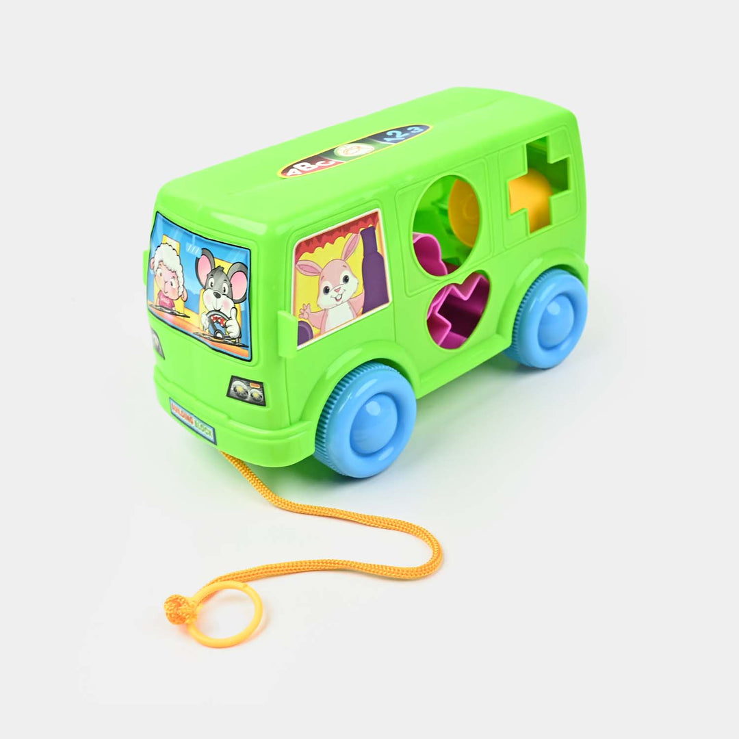 Colorful Shape Sorter Bus Design Puzzle Toy for Kids