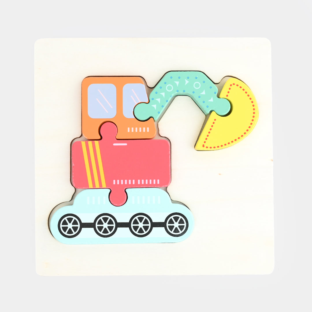 Children's Wooden Construction Vehicle Matching Puzzle Toy