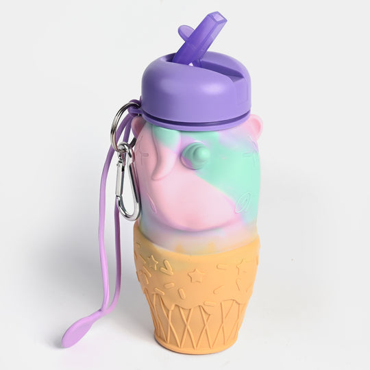 Silicone Foldable Ice-cream Cone Water Bottle For Kids