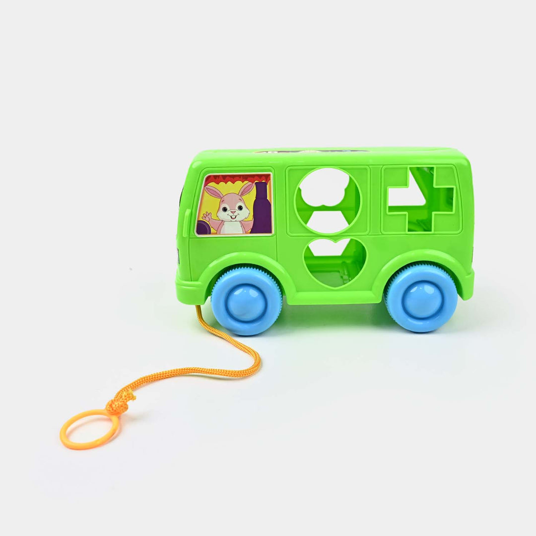 Colorful Shape Sorter Bus Design Puzzle Toy for Kids
