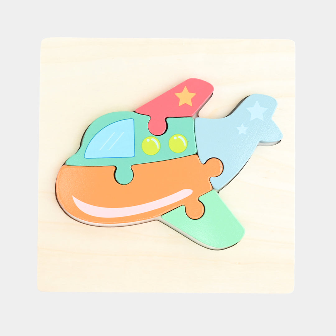 Educational Wooden Vehicle Chunky Jigsaw Puzzle Toy