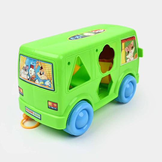 Colorful Shape Sorter Bus Design Puzzle Toy for Kids
