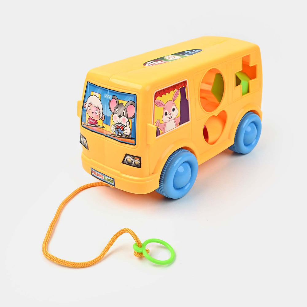Colorful Shape Sorter Bus Design Puzzle Toy for Kids