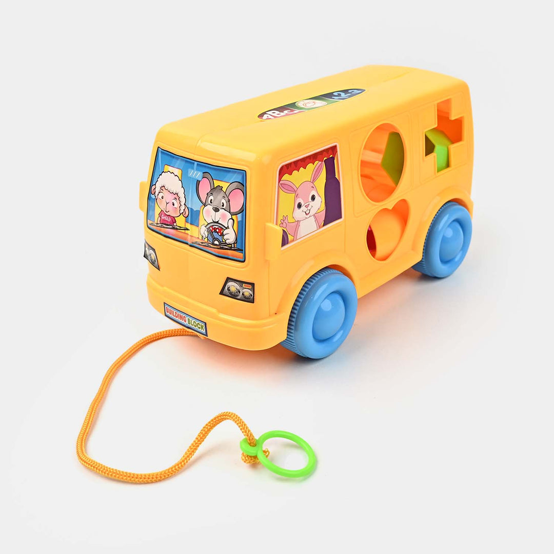 Colorful Shape Sorter Bus Design Puzzle Toy for Kids