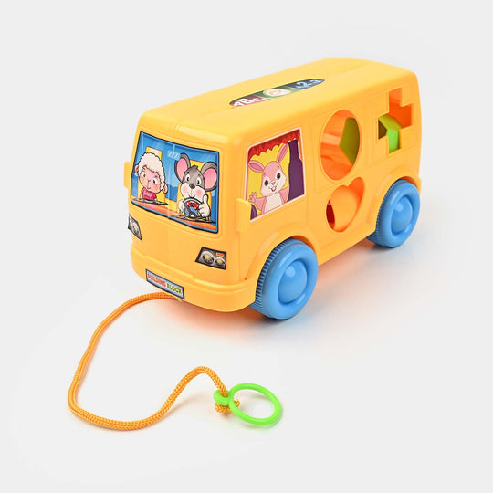 Colorful Shape Sorter Bus Design Puzzle Toy for Kids