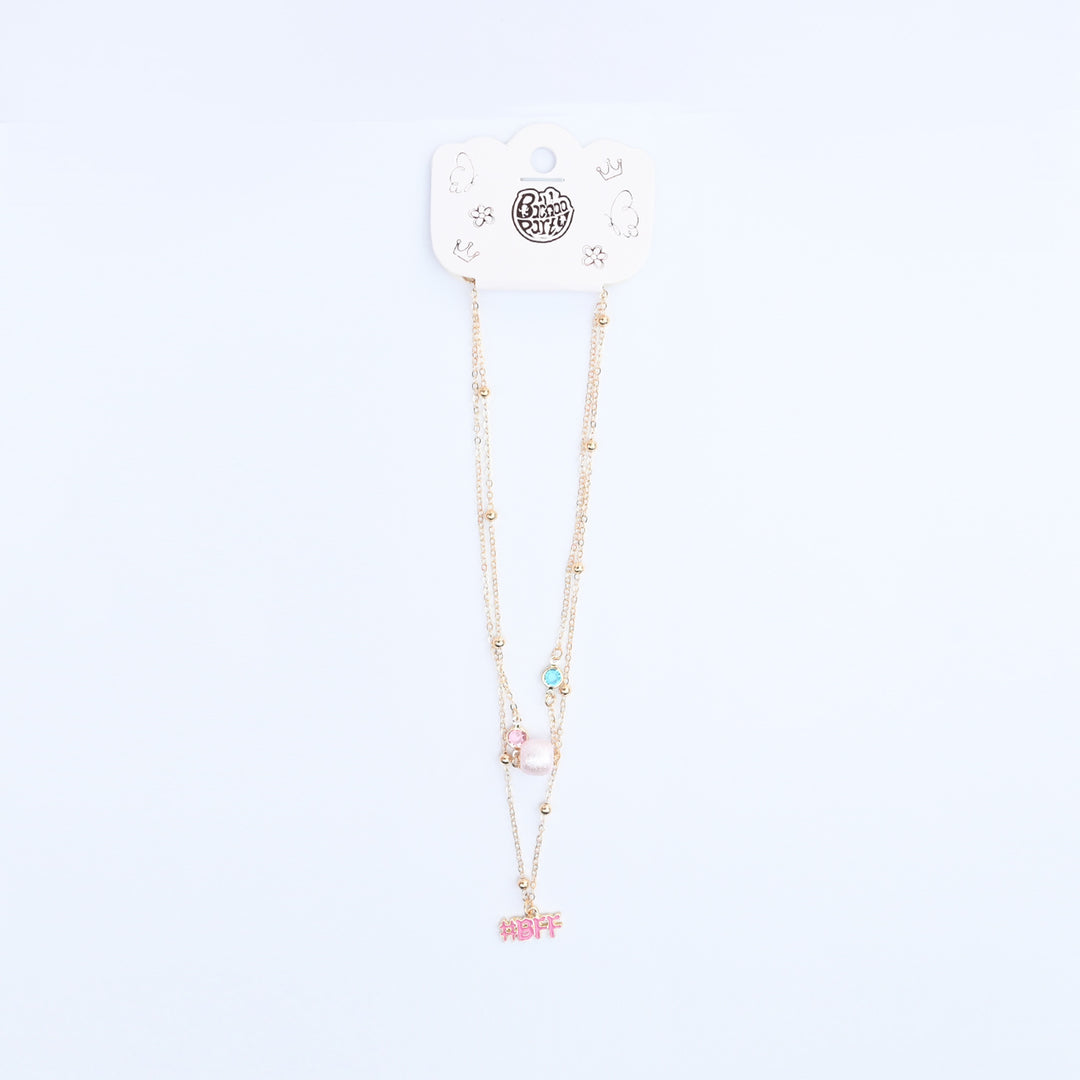 2-in-1 Chain Beads Pink Pendant Necklace