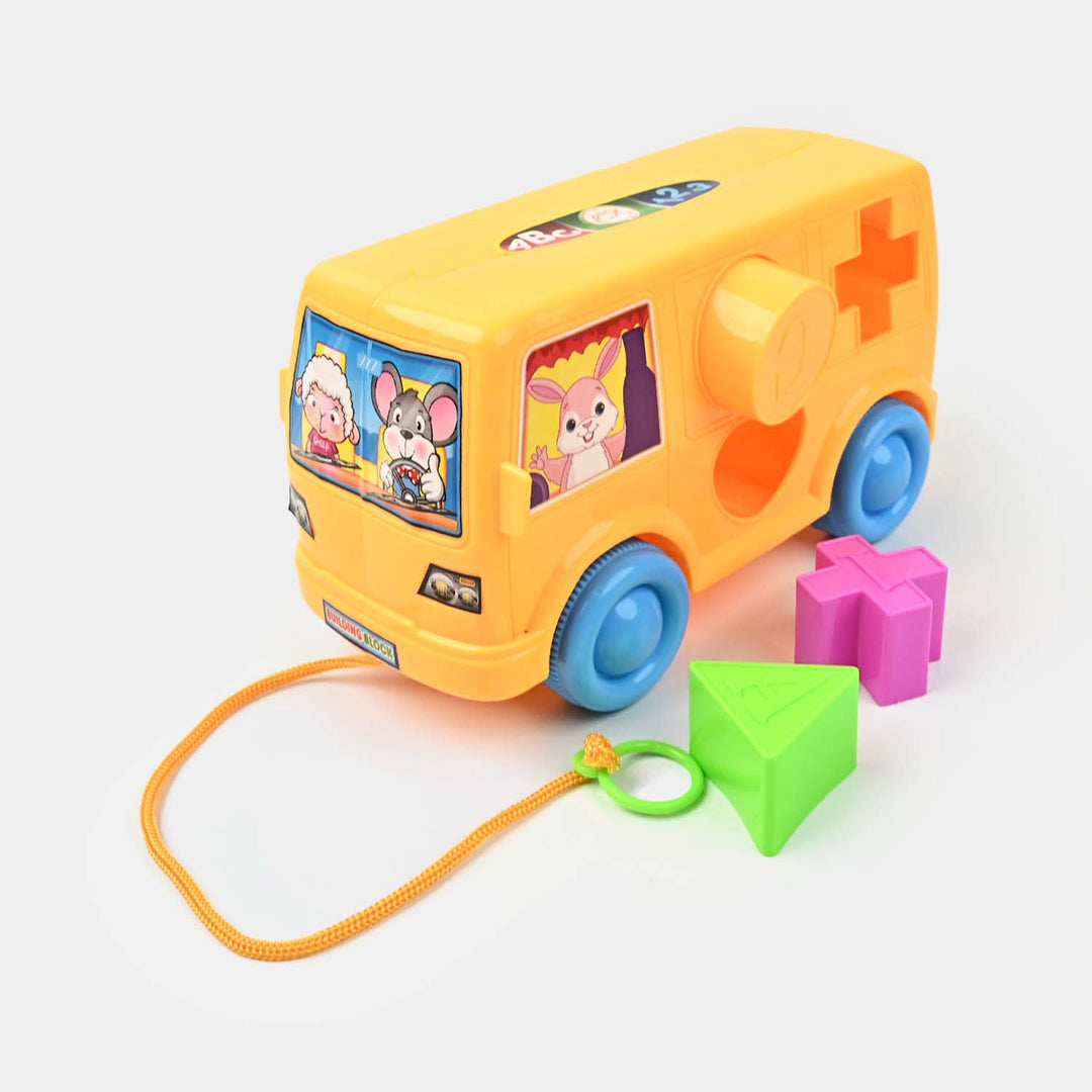 Colorful Shape Sorter Bus Design Puzzle Toy for Kids