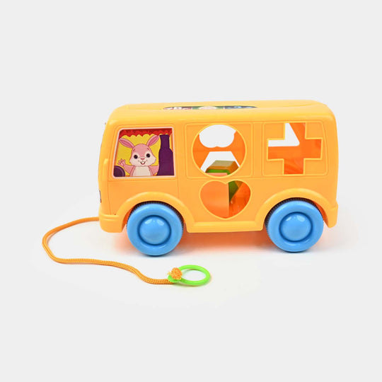 Colorful Shape Sorter Bus Design Puzzle Toy for Kids