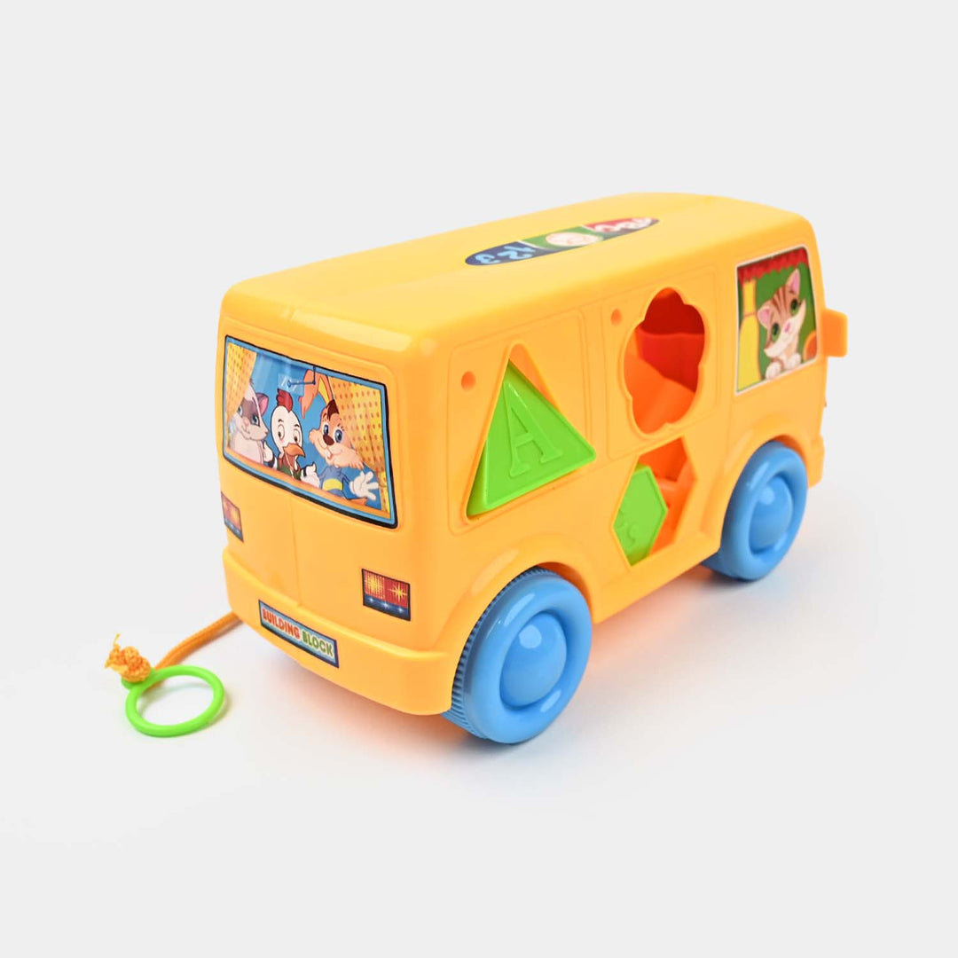 Colorful Shape Sorter Bus Design Puzzle Toy for Kids