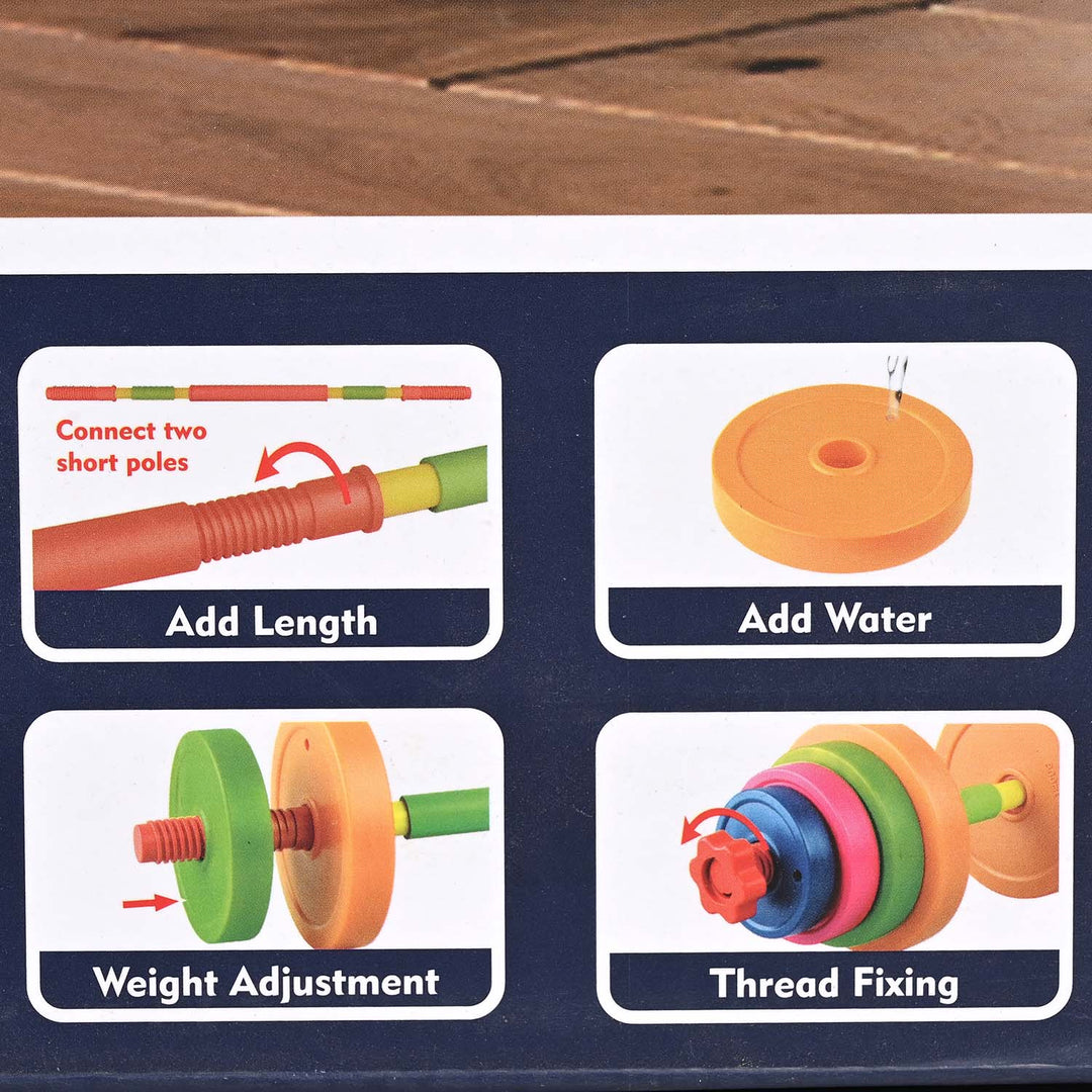 2-in-1 Adjustable Children's Sports Barbell & Dumbbell Set