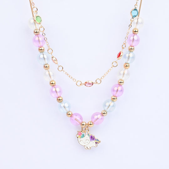 2-in-1 Chain Beads Pendant Necklace