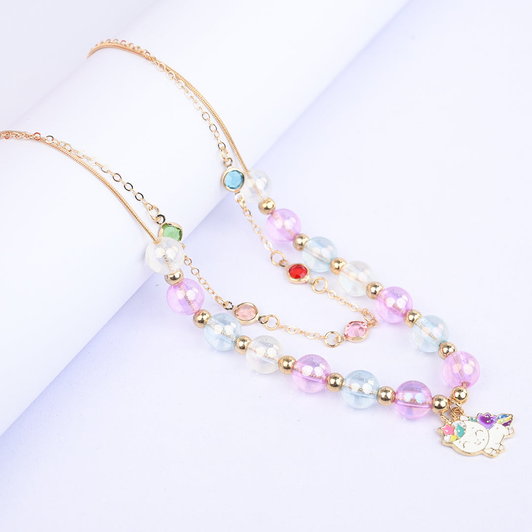 2-in-1 Chain Beads Pendant Necklace