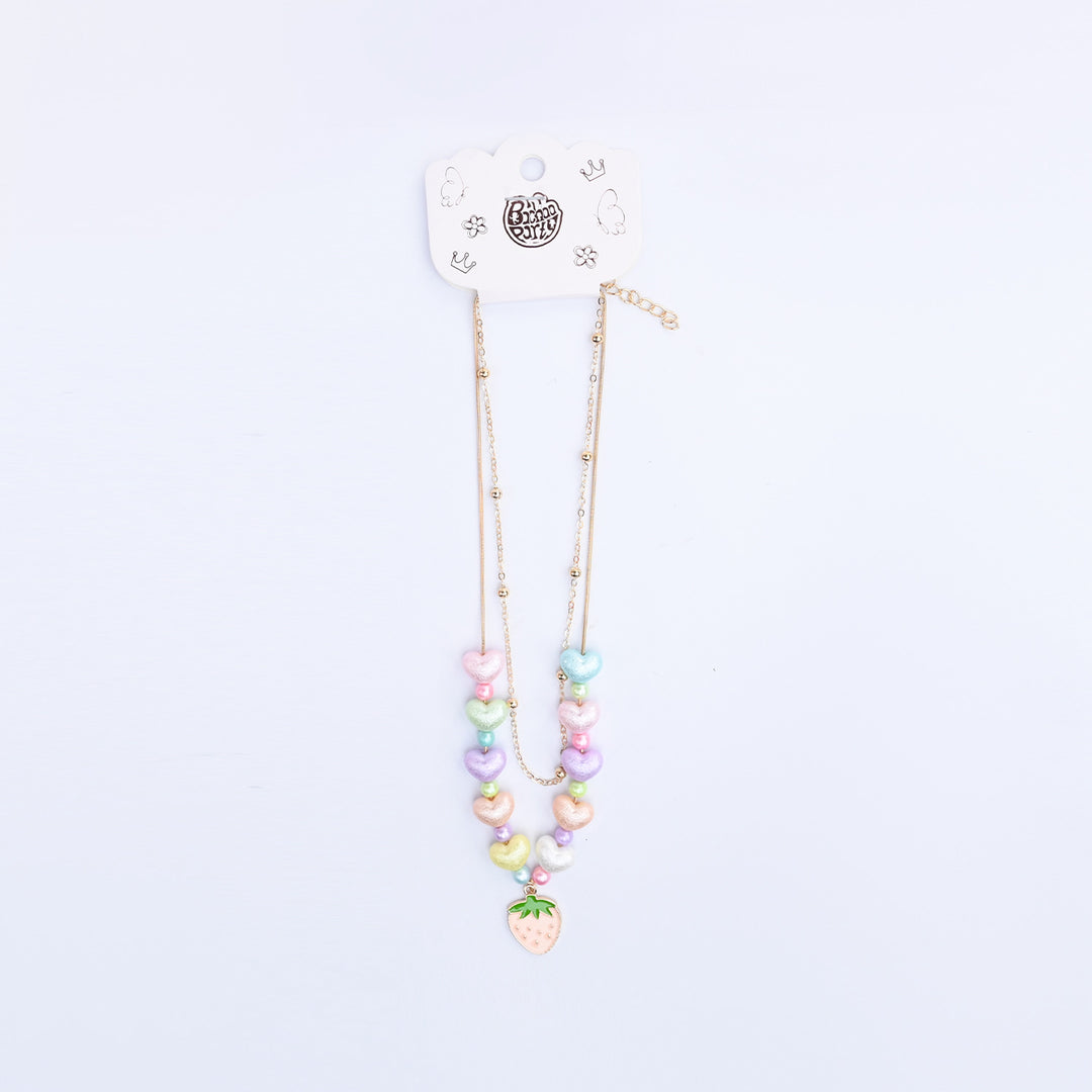 2-in-1 Chain Beads Strawberry Pendant Necklace