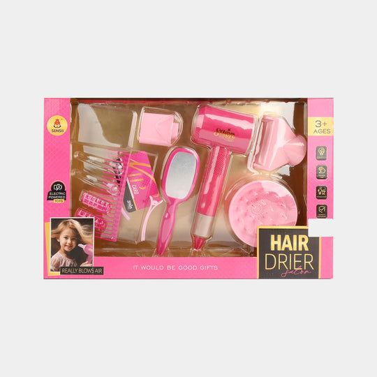 Kids Electric Hair Drier Salon Pretend Play Set