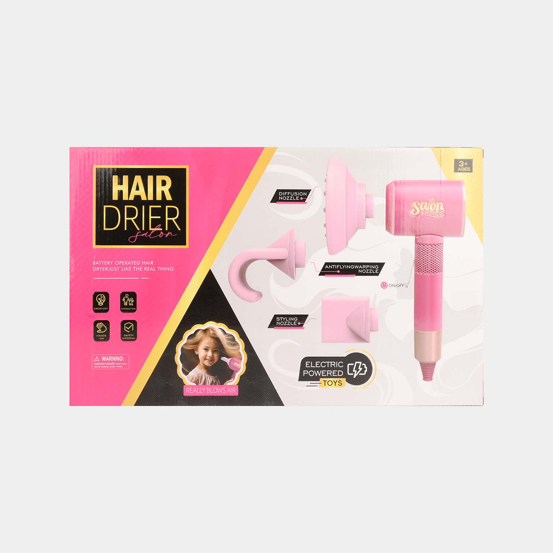 Kids Electric Hair Drier Salon Pretend Play Set