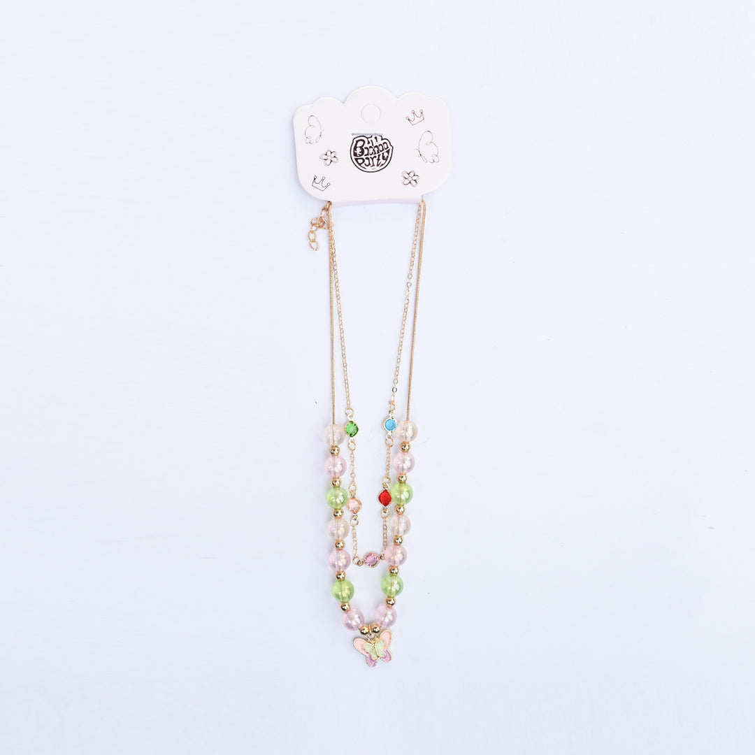 2-in-1 Chain Beads Butterfly Pendant Necklace