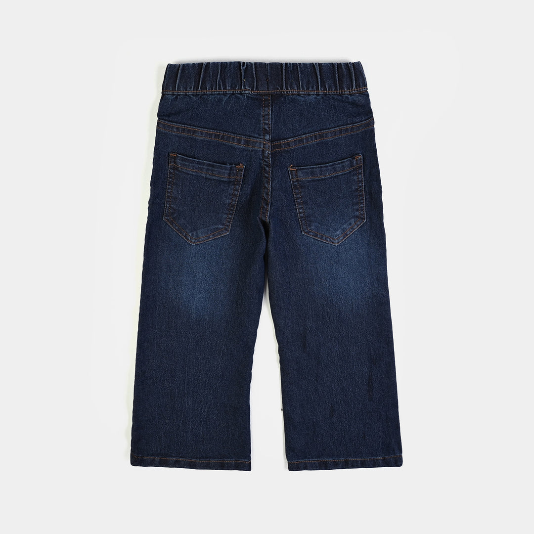 Girls Denim Stretch Jegging Basic-DARK BLUE
