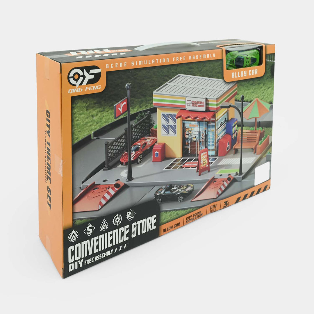 City Theme Set DIY Assembly Parking Lot