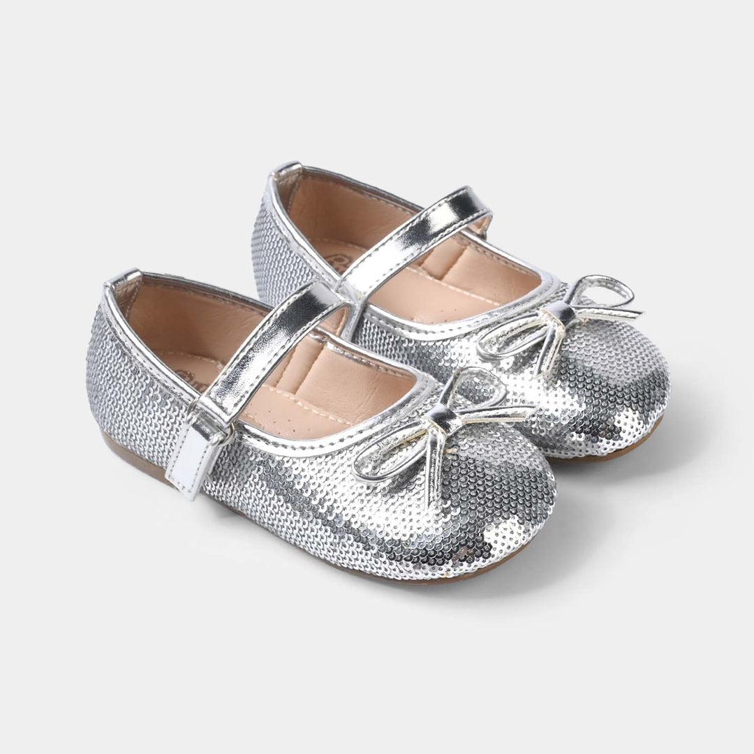 Girls Pumps 11-158-SILVER