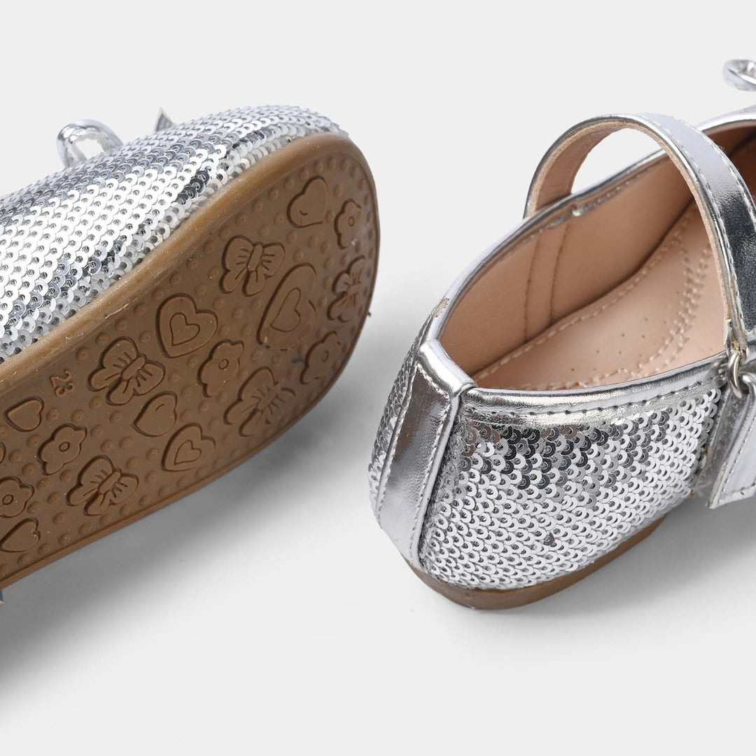 Girls Pumps 11-158-SILVER