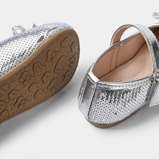 Girls Pumps 11-158-SILVER
