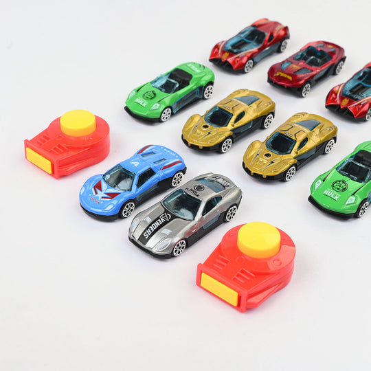 Character Themed Launcher & Alloy Racing Car Set