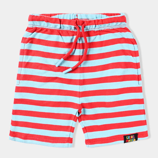 Infant Boys Cotton PK Knitted Short Score Again-F. Scarlet