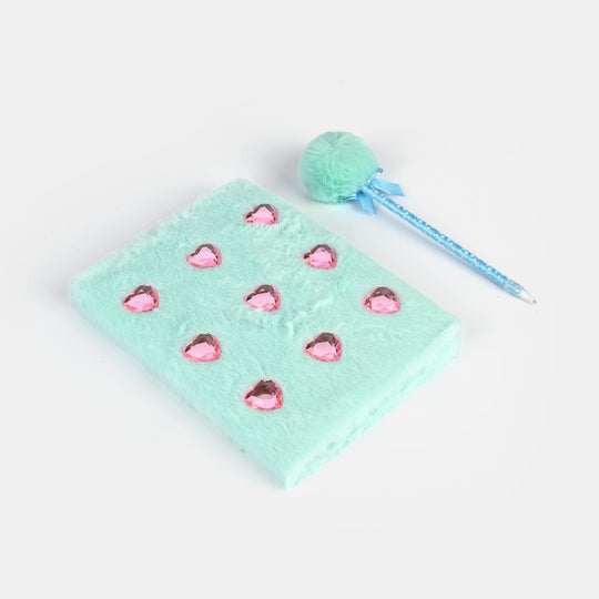 Diary Notebook Set with Pom-Pom Pen