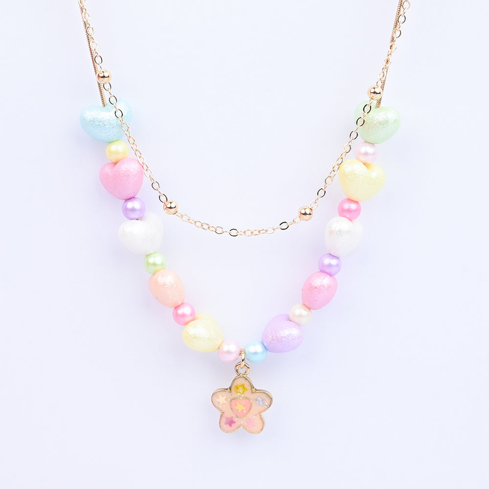 2-in-1 Chain Beads Star Pendant Necklace