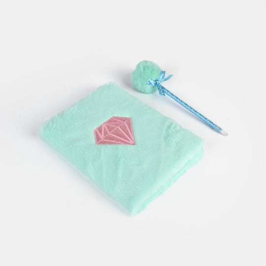 Diary Notebook Set with Pom-Pom Pen