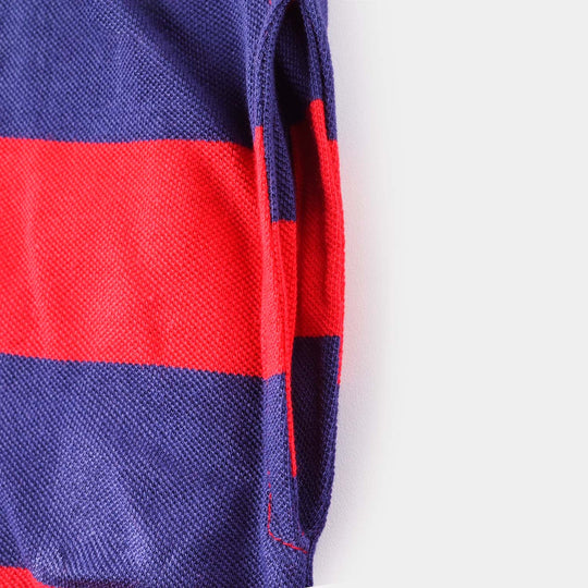 Boys Cotton PK Pique Short Athletic-F. Scarlet