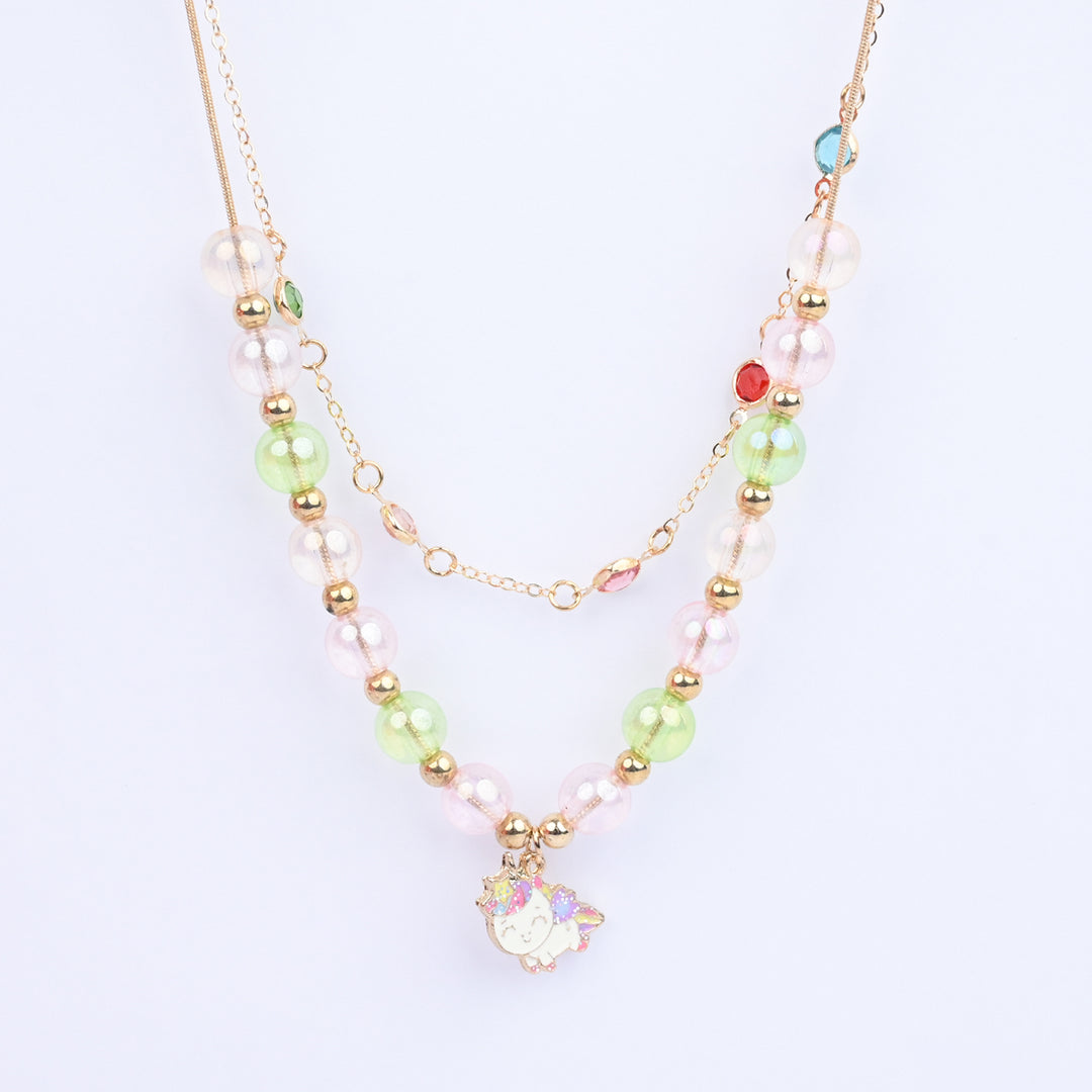 2-in-1 Chain Beads Pendant Necklace